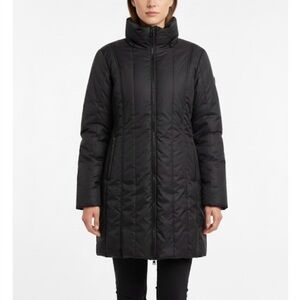 NAUTICA Down Quilted Puffer Style Parka Jacket, No Hood, Women’s Small, Black